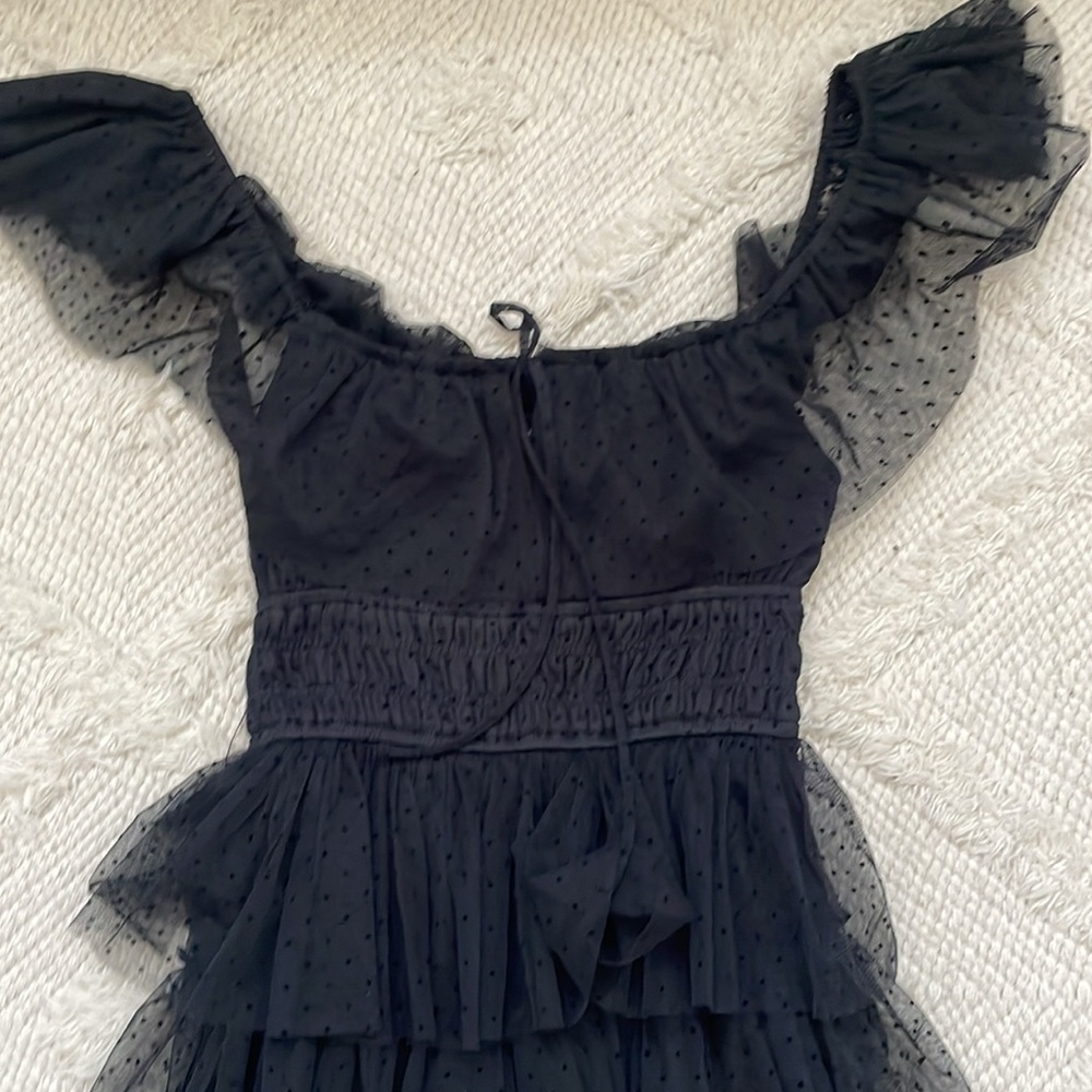 Petal & Pup Belle Swiss Dot Tulle Tiered Maxi Dress - Picture 5 of 5